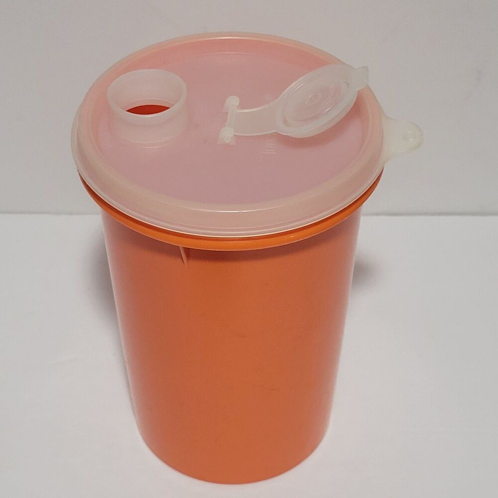 Vintage 1 QT Tupperware Beverage Container/Pitcher with Spout Lid ~Orange #321-7 - Picture 5 of 7